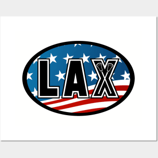 Lacrosse Oval US Flag 20XX Posters and Art